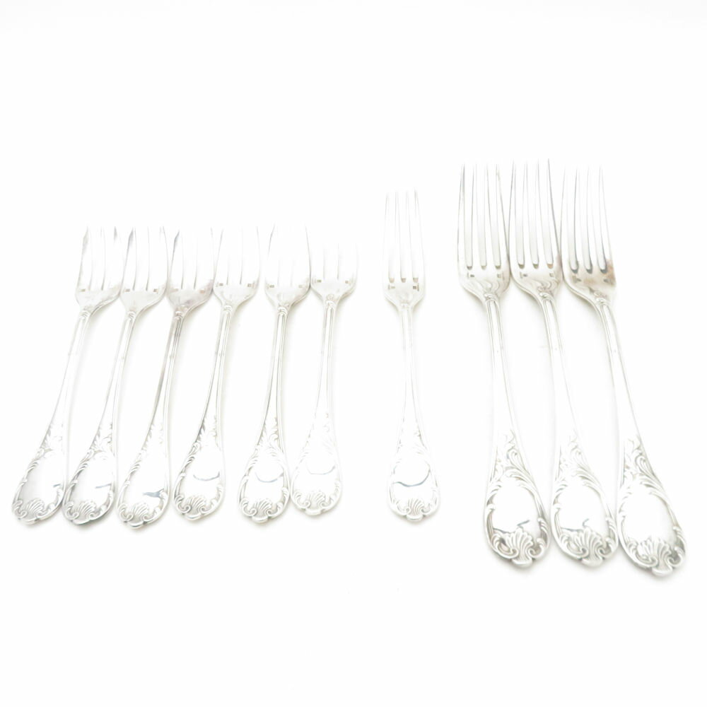 Christofle クリストフル マルリー テーブル＆デザート＆サラダフォーク 10点 セット カトラリー シルバープレート SC10725A3 【中古】