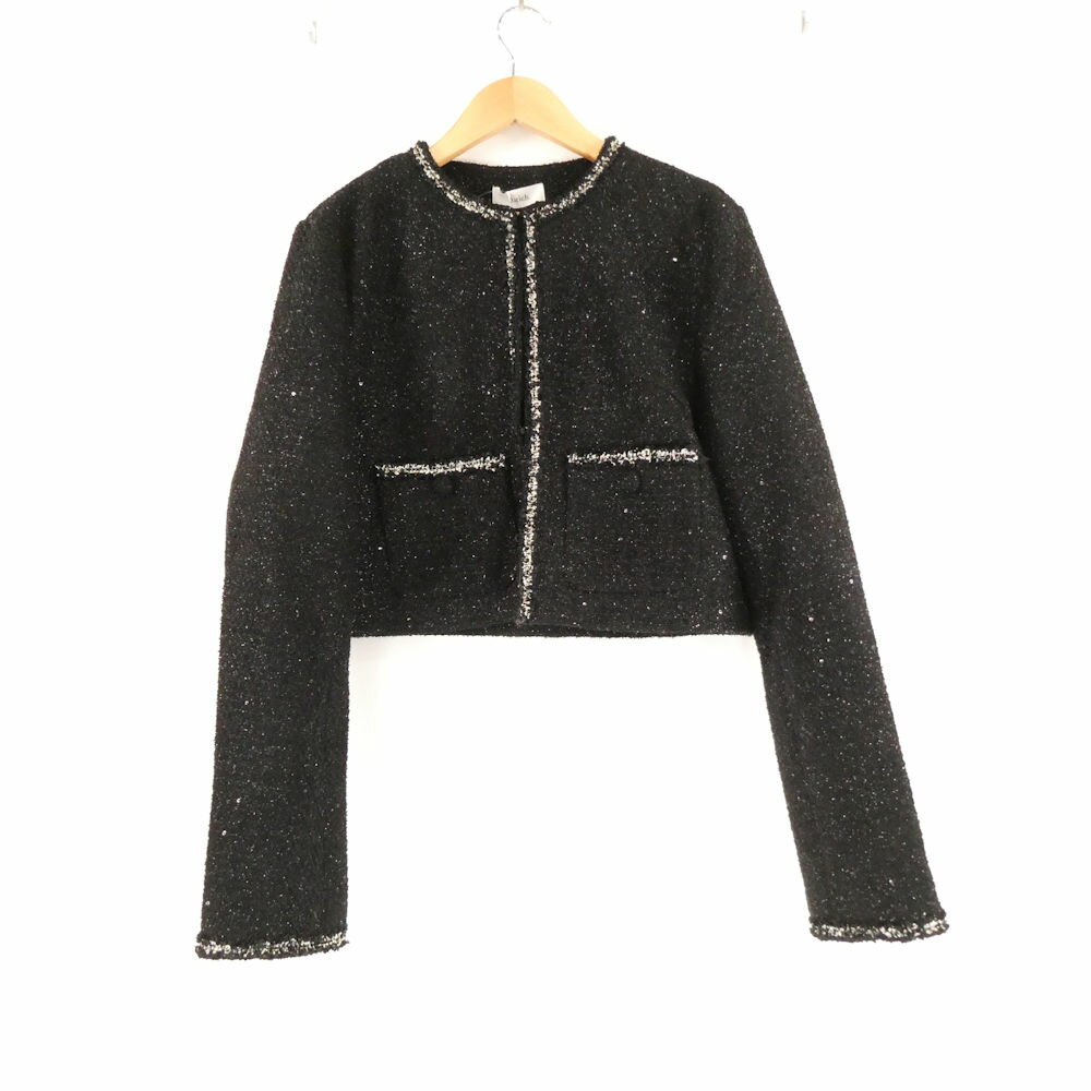 乐天商城 - 未使用 Darich ダーリッチ 112533002 スパンコールツイードジャケット ノーカラージャケット F ポリエステル100％ 長袖 レディース AM8456A88 【中古】