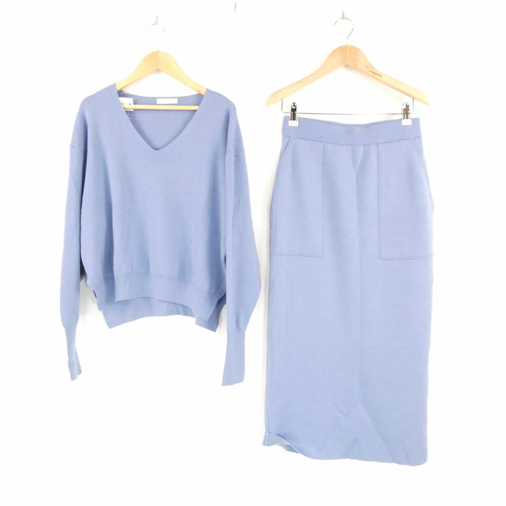 制服, 作业服 - 美品 allureville アルアバイル ニット セットアップ 2 ウール 他 スカート 長袖 ロング丈 レディース AM8535A33 【中古】