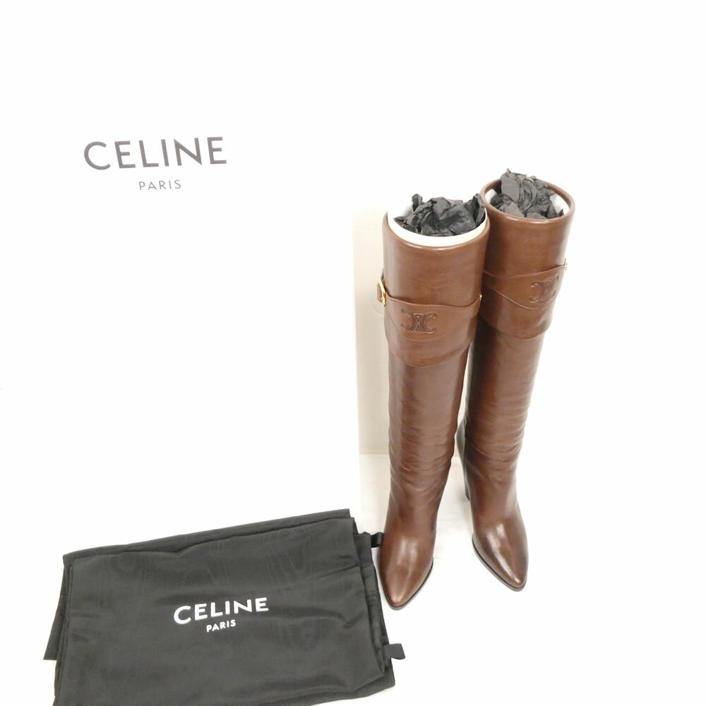 【美品•希少】CELINE セリーヌ ギャザー ロングブーツ 37 ブラック CELINE（セリーヌ） ブーツ CELINE BULKY 大きいサイズあり ブラック