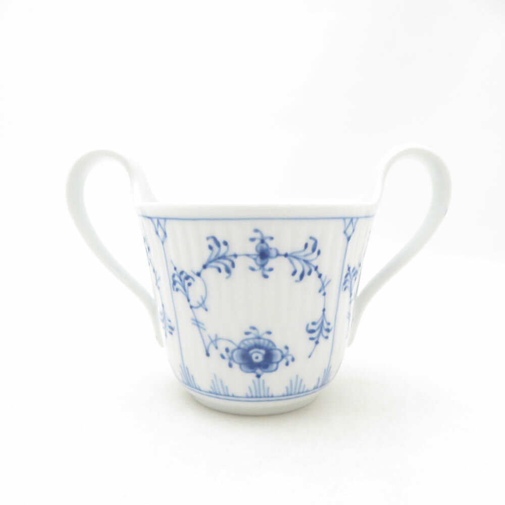 樂天商城 - 未使用 ROYAL COPENHAGEN ロイヤルコペンハーゲン ブルーフルーテッドプレイン カップ ハイハンドル ダブルハンドル SO3845B4 【中古】