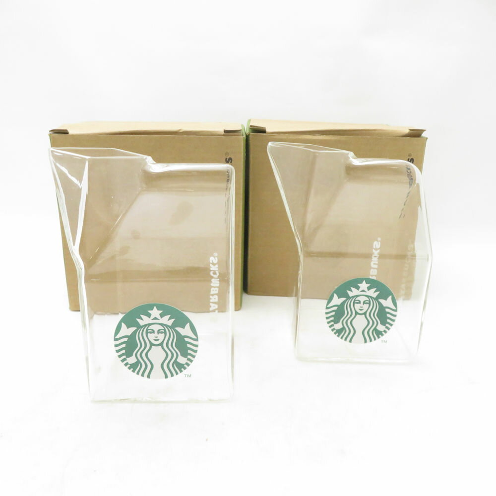 Rakuten - 美品 STARBUCKS スターバックス 牛乳パック型 グラス 2点 SM5063E2 【中古】