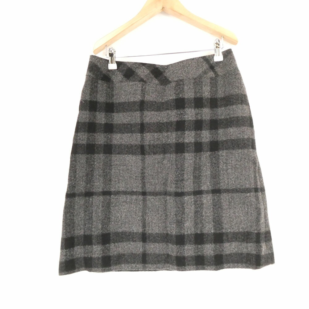 樂天商城 - 美品 BURBERRY バーバリー スカート 44 ウール100％ ひざ丈 チェック レディース AM8371A22 【中古】
