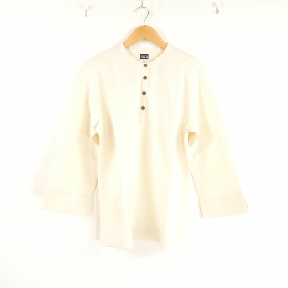 Patagonia パタゴニア ヘンプバンドカラープルオーバー シャツ 10 M~L相当 HEMP100％ 長袖 トップス レディース AU4301A40 【中古】