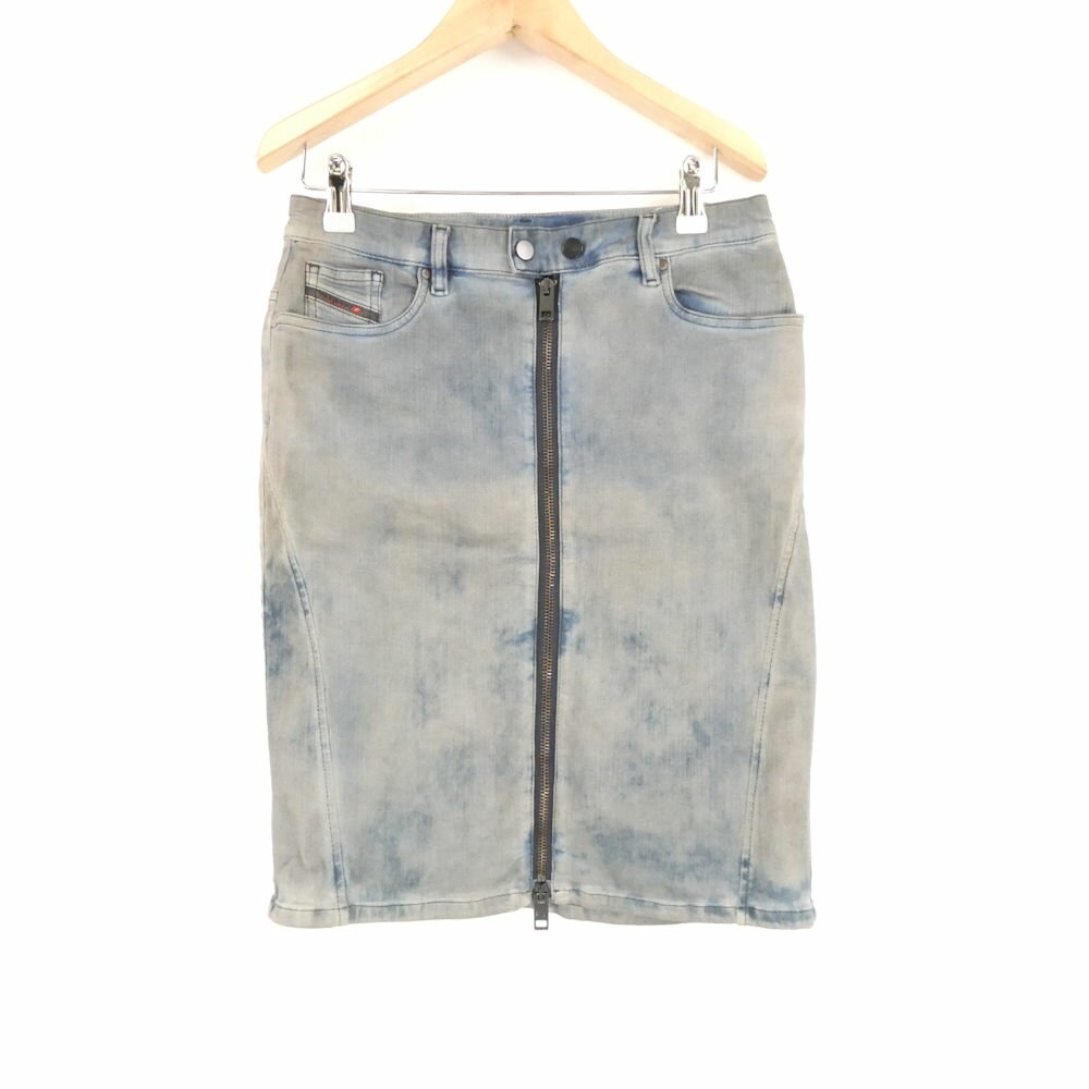 美品 DIESEL ディーゼル Diesel Industry デニムスカート 28 コットン 他 ひざ丈 フロントジップ レディース AM8606A30 【中古】
