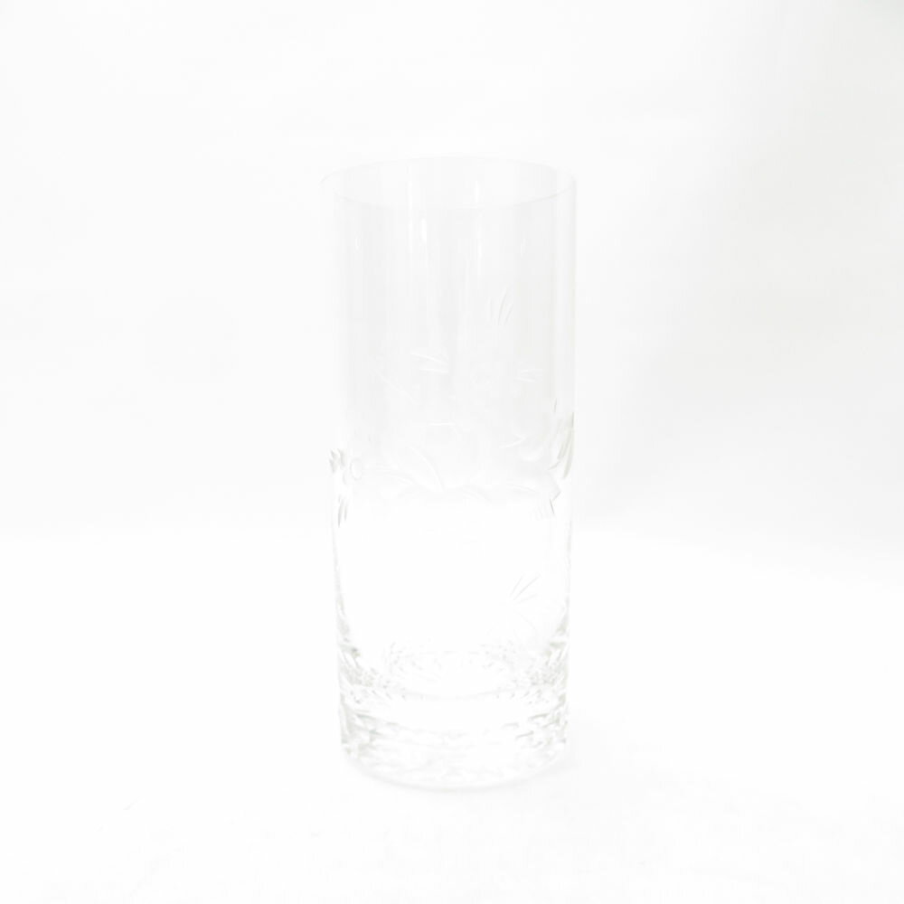 美品 Meissen Crystal マイセンクリスタル ハイボールタンブラー 1点 H14cm グラス 花 フラワー SC10808B1 【中古】