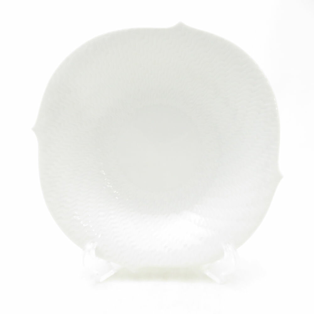 未使用 MEISSEN マイセン 波の戯れ ホワイト 29439 サラダディッシュ 1枚 21cmプレート 白磁 高級 テーブルウェア SU13905V2 【中古】