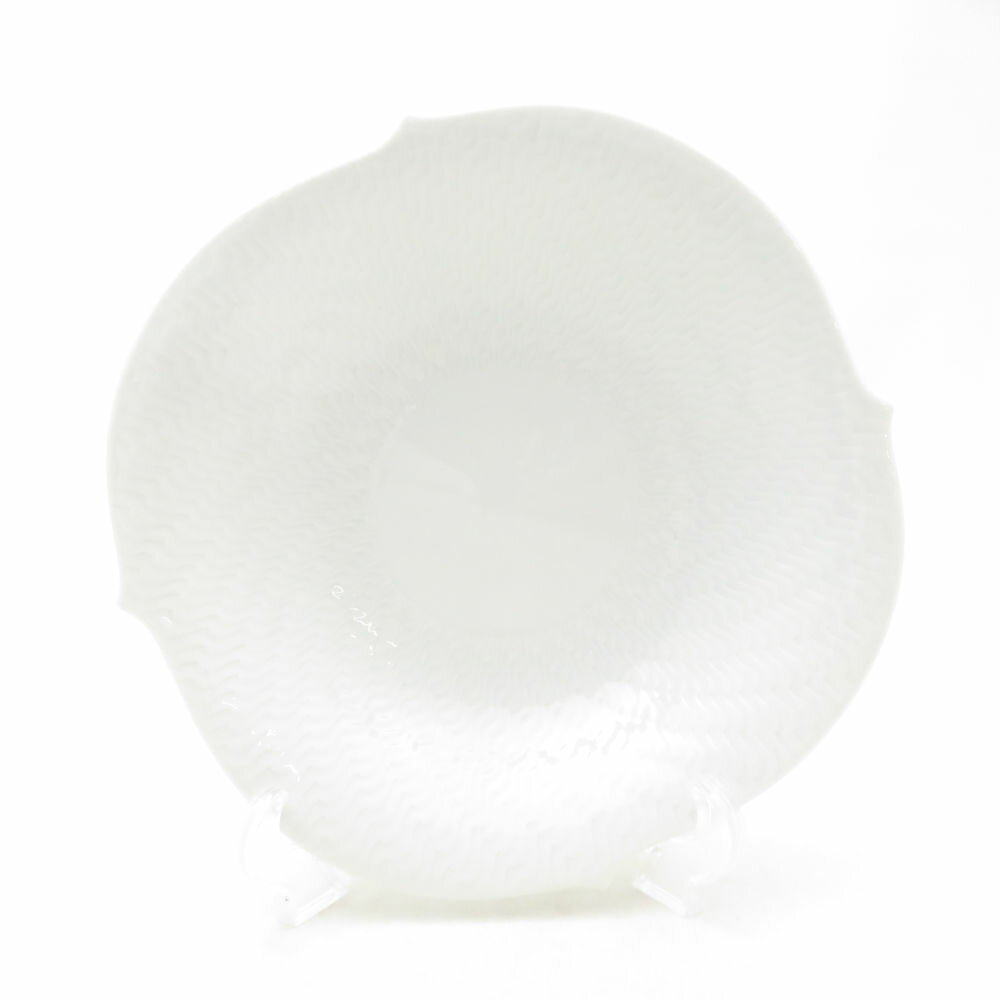 未使用 MEISSEN マイセン 波の戯れ ホワイト 29439 サラダディッシュ 1枚 21cmプレート 白磁 高級 テーブルウェア SU13906V2 【中古】