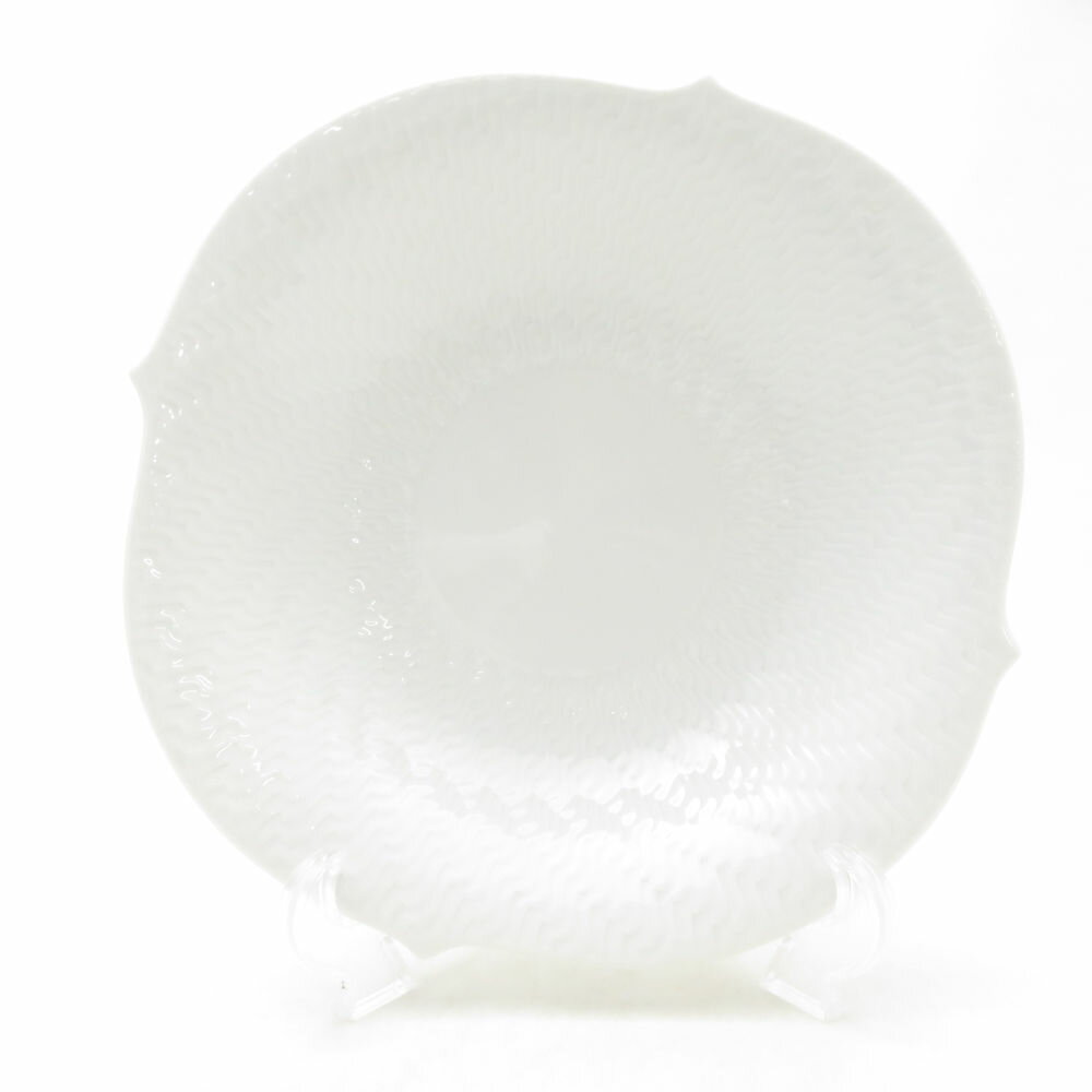 未使用 MEISSEN マイセン 波の戯れ ホワイト 29439 サラダディッシュ 1枚 21cmプレート 白磁 高級 テーブルウェア SU13907V2 【中古】