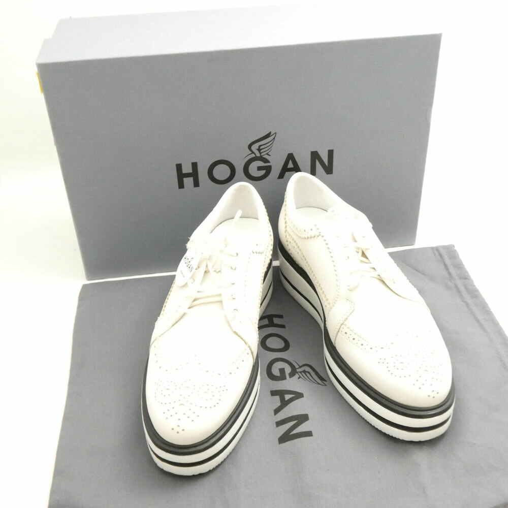 Rakuten - 美品 Hogan ホーガン レザースニーカー 36 レースアップシューズ 靴 レディース AN3076 【中古】