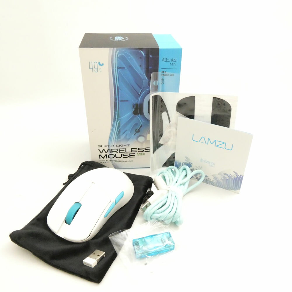 美品 LAMZU ラムズ Atlantis Mini SUPER LIGHT WIRELESS MOUSE MINI ワイヤレスゲーミングマウス 無線 ゲーム eスポーツ HM875 【中古】