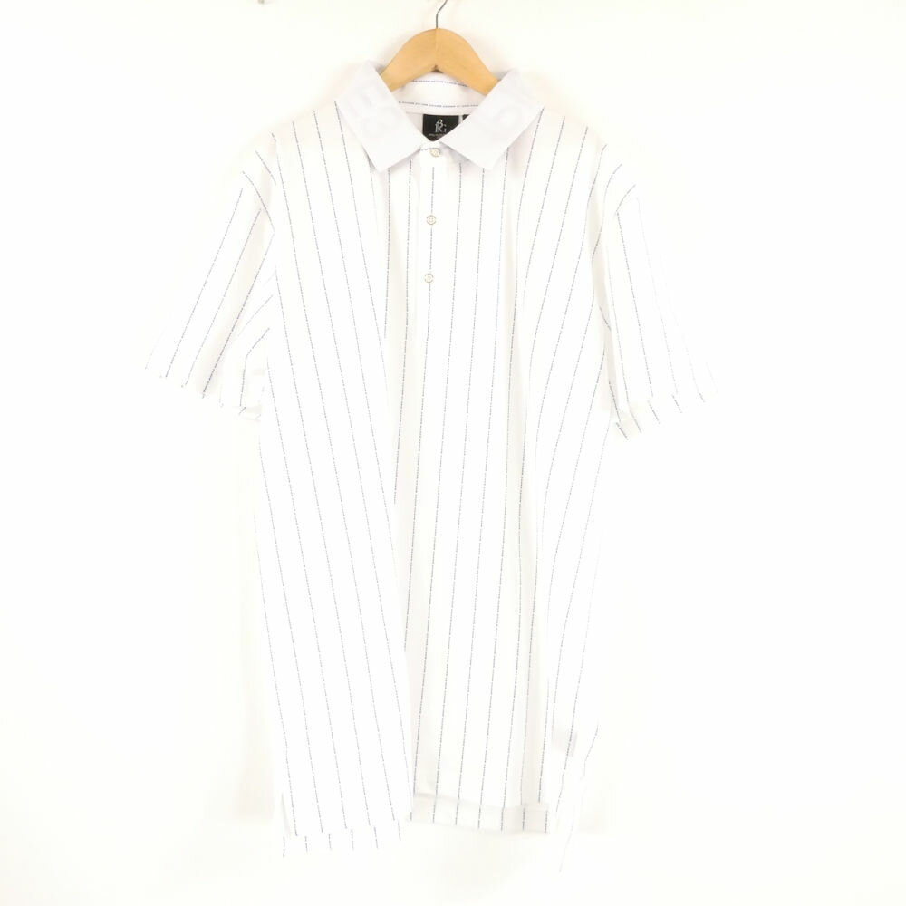 Rakuten - 美品 1PIU1UGUALE3 ウノピュウノウグァーレトレ GRT202 SHORT PT 113 STRIPE ポロシャツ VI XLサイズ相当 ポリエステル他 ゴルフウェア 半袖 ストライプ メンズ AO4083A95 【中古】