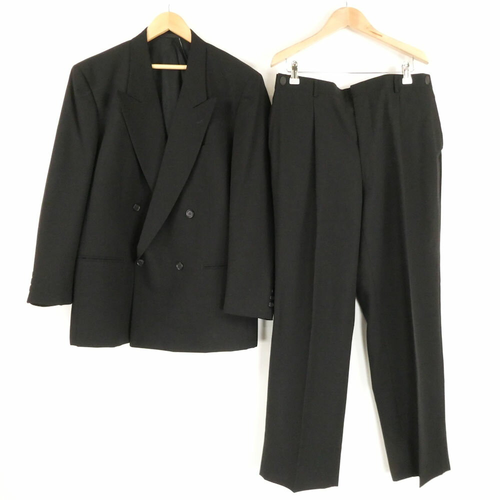 美品 DE PARISINI デパリジーニ ダブルスーツ 96BE4 ウール 他 背抜き ネーム刺繍あり メンズ AM8684A12 【中古】