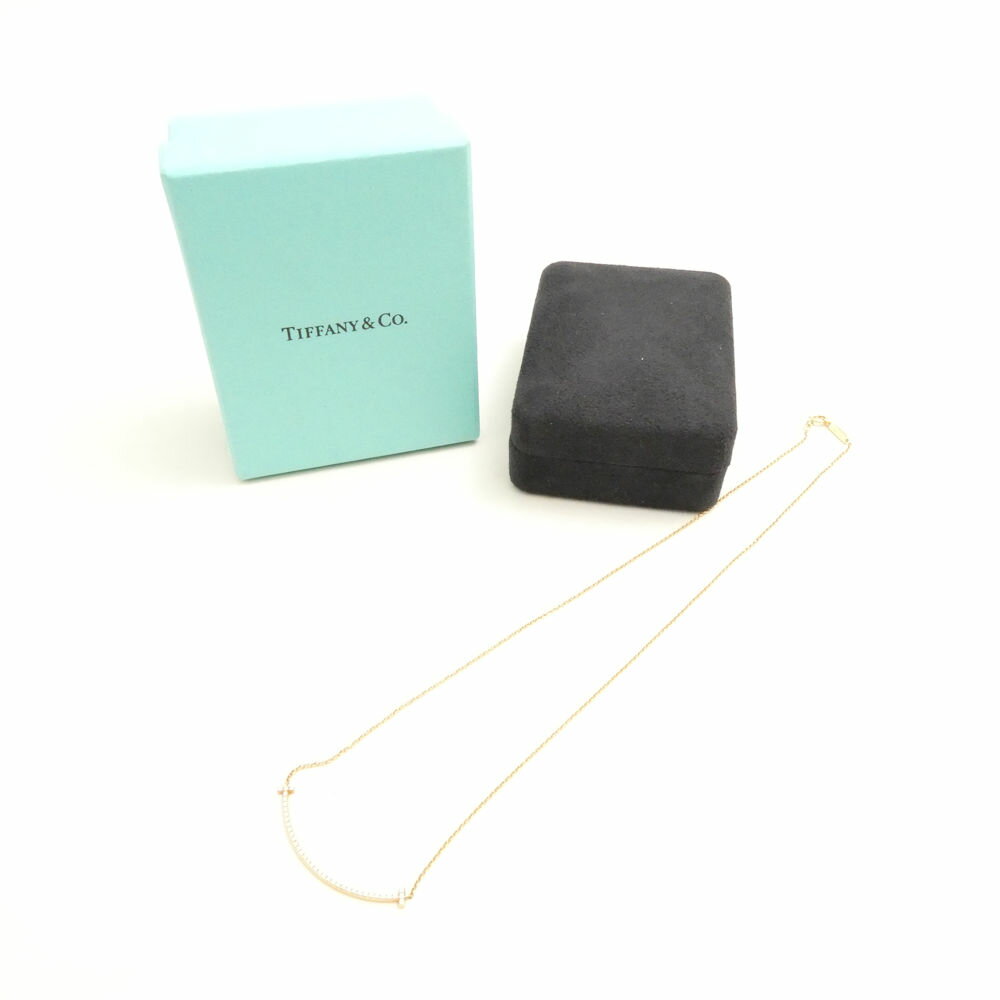 Rakuten - 美品 TIFFANY＆Co. ティファニー ティファニー T スマイル ペンダント イエローゴールド ダイヤモンド スモール ネックレス レディース AM8691W1 【中古】
