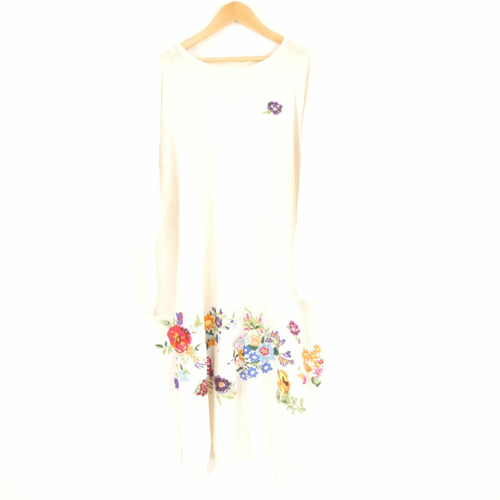 Rakuten - 45r フォーティファイブアール ワンピース 0 コットン100％ 刺繍 長袖 ひざ下 レディース AO4105A14 【中古】