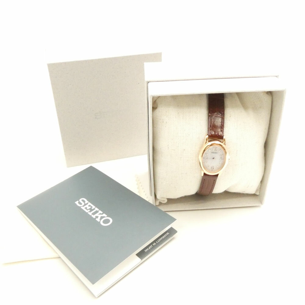 Y - 美品 SEIKO セイコー V117-0CR0 腕時計 ソーラー 文字盤ホワイト レディース AO4121 【中古】