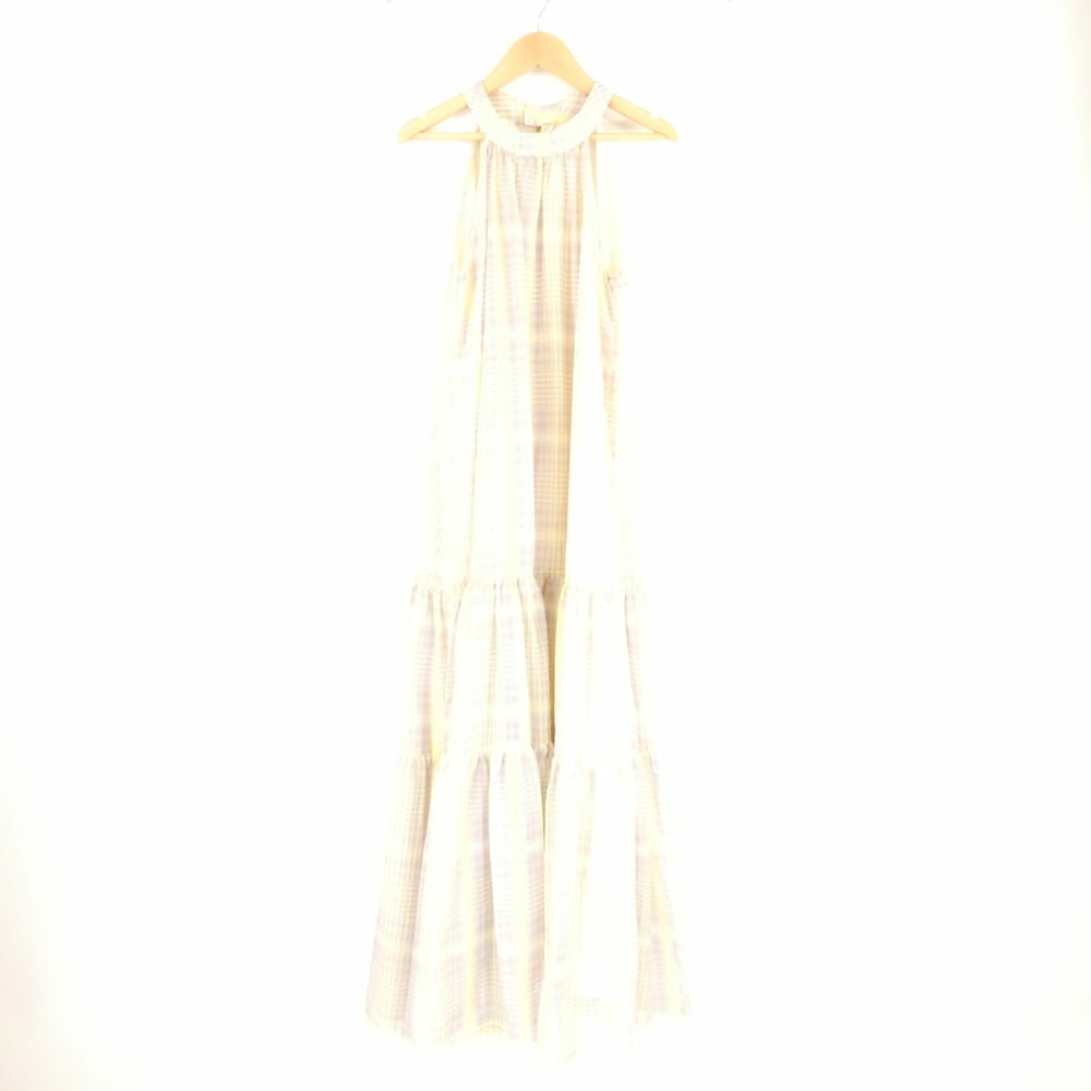 乐天商城 - 美品 calnamur カルナムール 592430382201 ノースリーブワンピース F ポリエステル100％ ロング ホルターネック ティアード レディース AO4128A43 【中古】