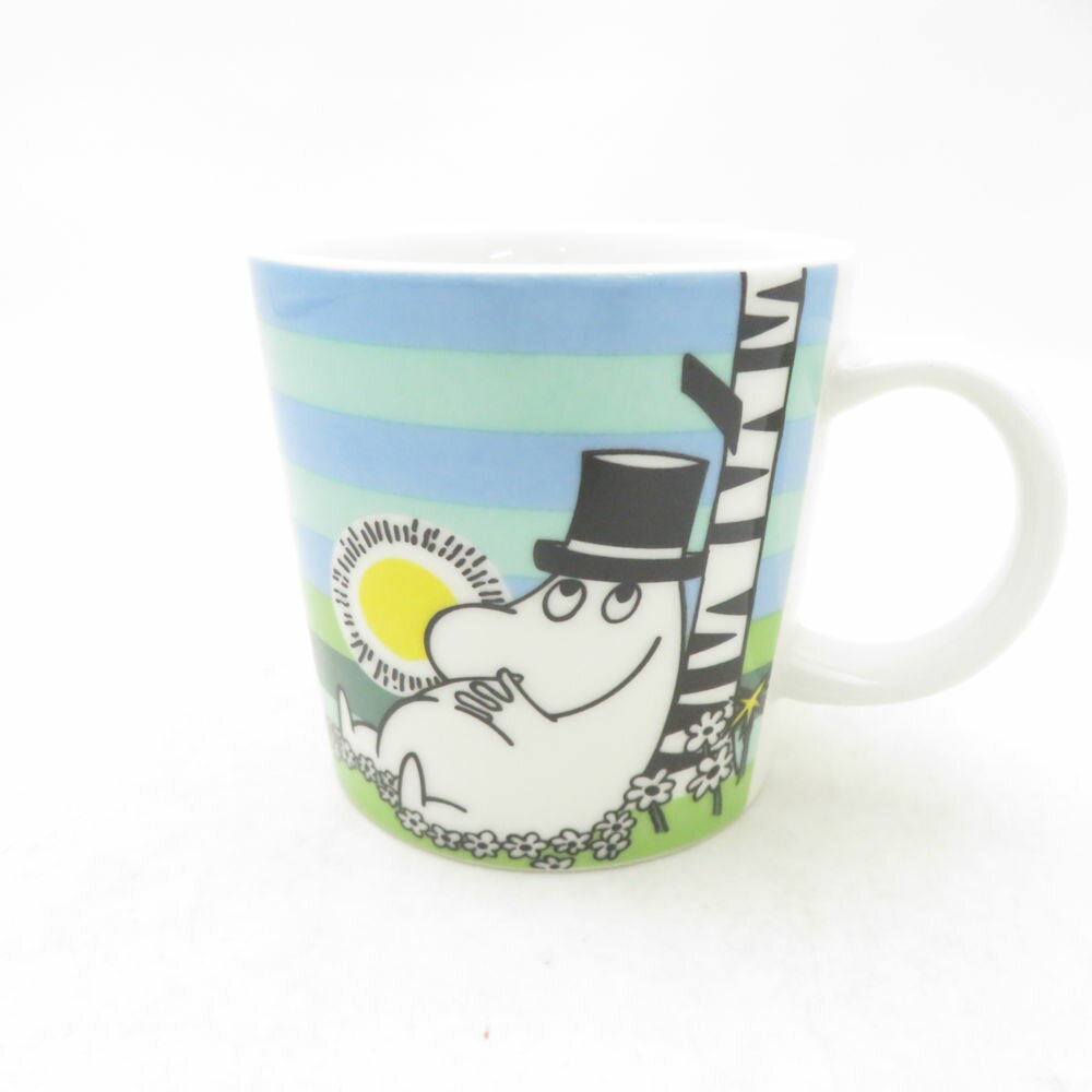 美品 ARABIA アラビア ムーミン サマーシエスタ マグカップ 2009 限定 旧ロゴ 王冠 北欧 SM5215K2 【中古】