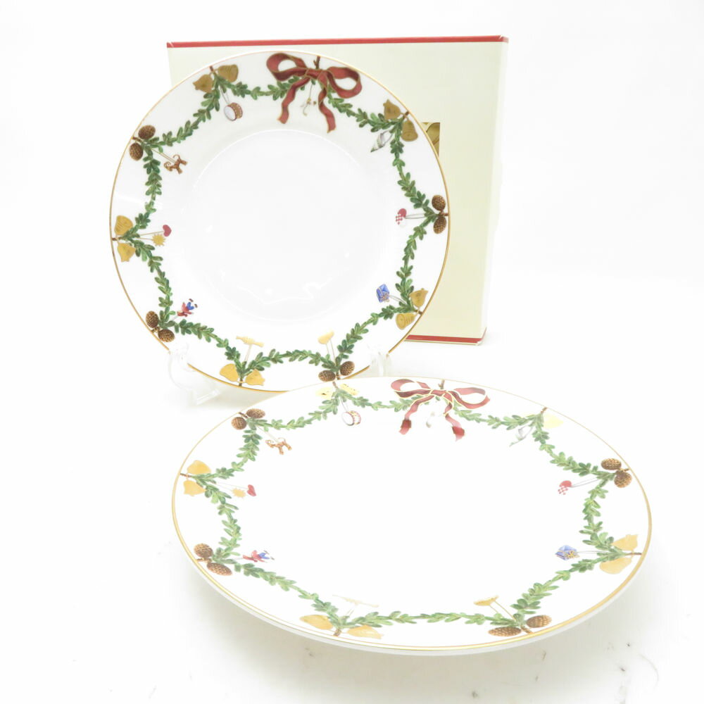 ⭐️新品未使用⭐️ スターフルーテッド クリスマス ディッシュ２枚18cm〜22cm 輸入ブランド洋食器専門店2本の剣 - スターフルーテッド クリスマス