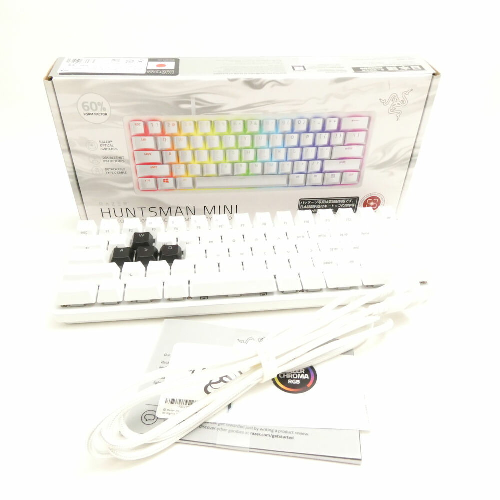 Razer Huntsman Mini 小型 ゲーミングキーボード Mercury White