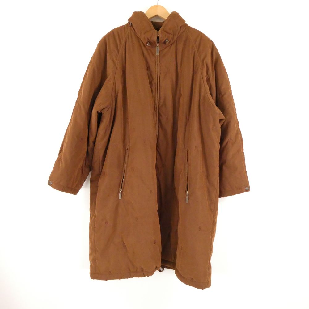 1360【BURBERRY】ダッフルコート フード ノバチェック ロゴ Aライン