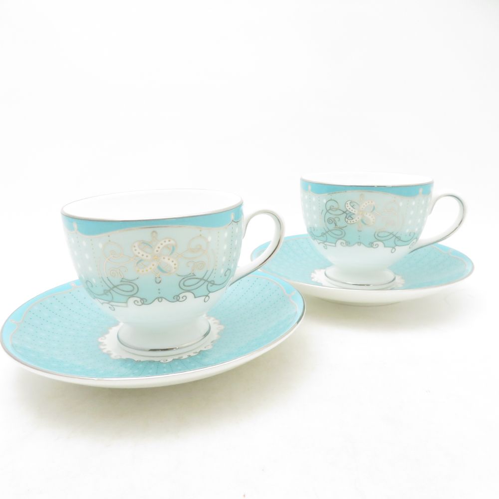 美品 WEDGWOOD ウェッジウッド プシュケ ティーカップ＆ソーサー 2客 ペア リー 紅茶 英国 SC10949H2 【中古】