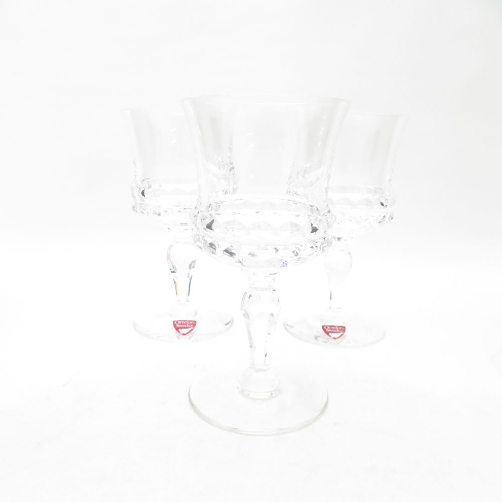 乐天商城 - 未使用 Orrefors オレフォス Silvia シルビア ワイングラス 3客 セット H11cm シャンパンフルート SC11083G2 【中古】
