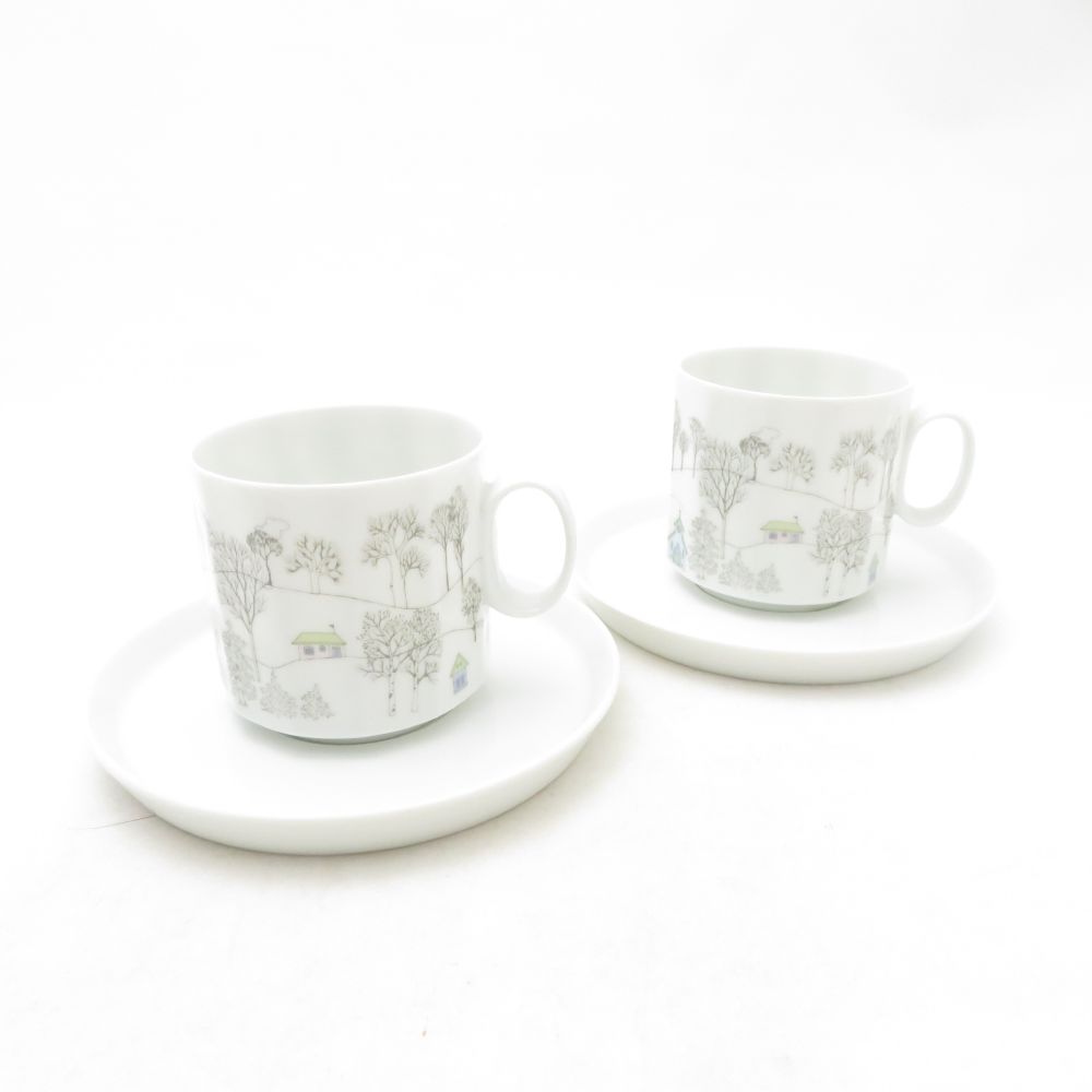 Rakuten - Rosenthal ローゼンタール ルート ブリュック カップ＆ソーサー 2客 ペア 冬の旅 SM5226X2 【中古】