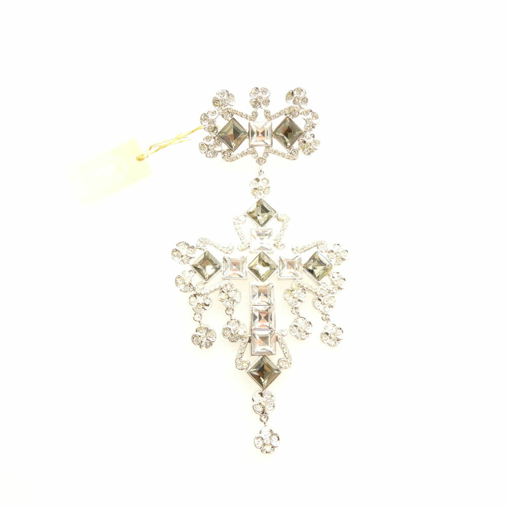 Rakuten - 美品 FOXEY BOUTIQUE フォクシー ブローチ 白 シルバー クロス レディース AN3204 【中古】