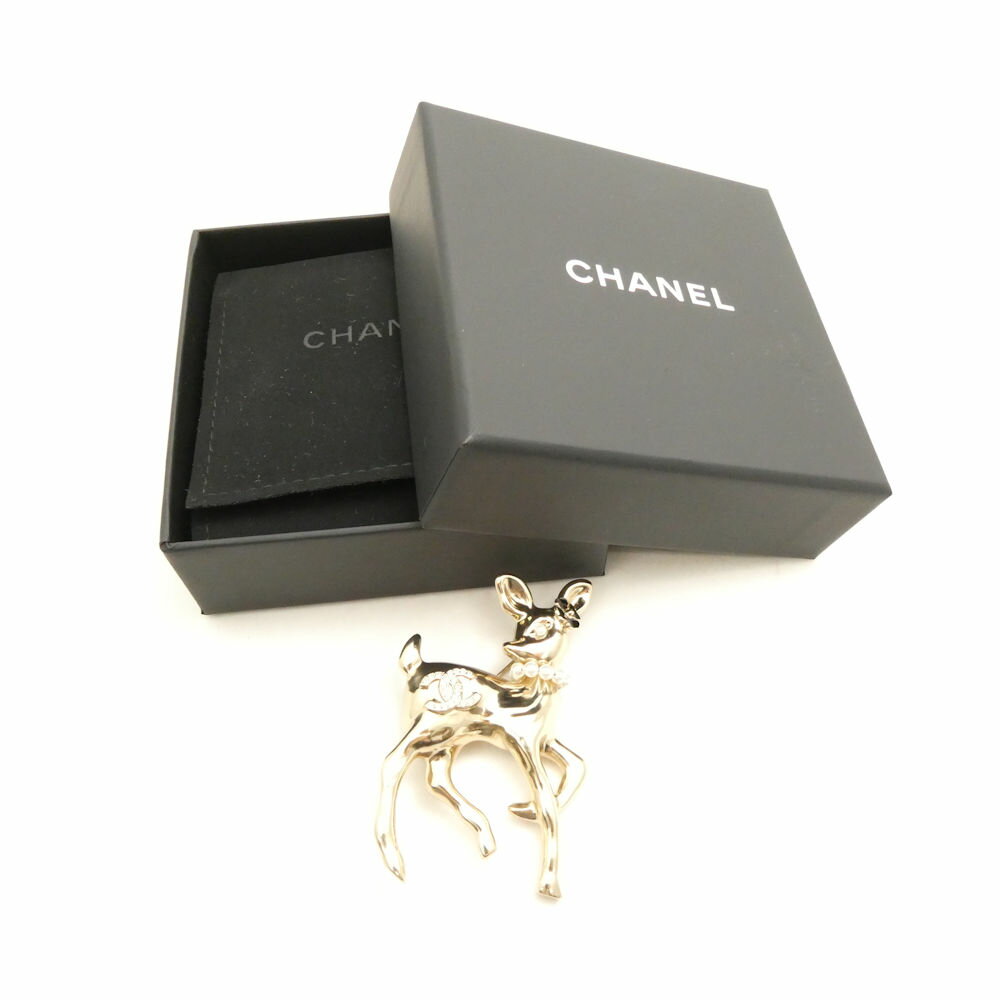乐天商城 - 美品 CHANEL シャネル ココマーク バンビ I25P ブローチ GP×ラインストーン×フェイクパール コスチュームジュエリー アクセサリー 25SS レディース AU4411W2 【中古】