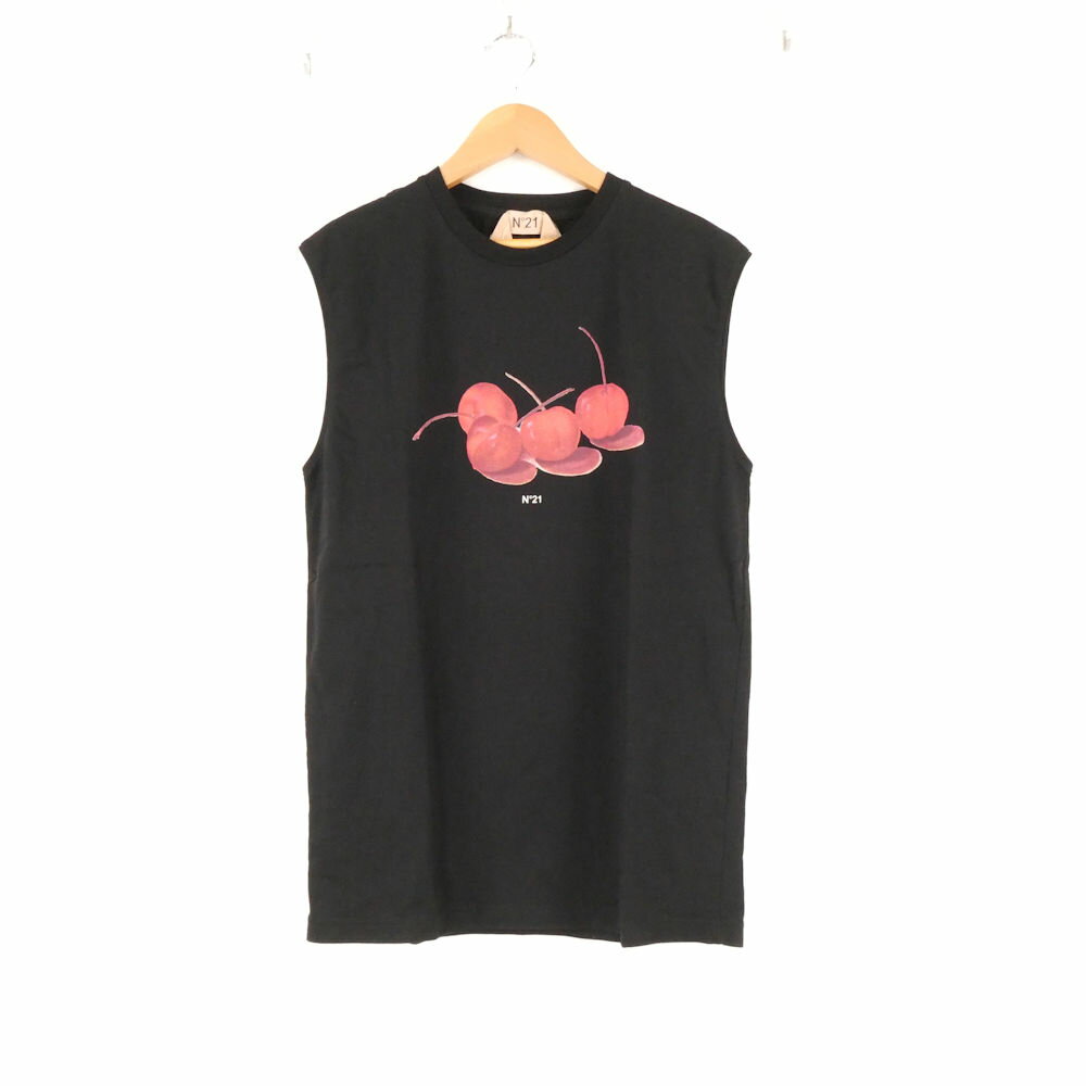 樂天商城 - 美品 N°21 ヌメロヴェントゥーノ 25SW-F061-6328 ノースリーブTシャツ XS 綿100% チェリー コットンジャージー トップス レディース AU4412A5 【中古】