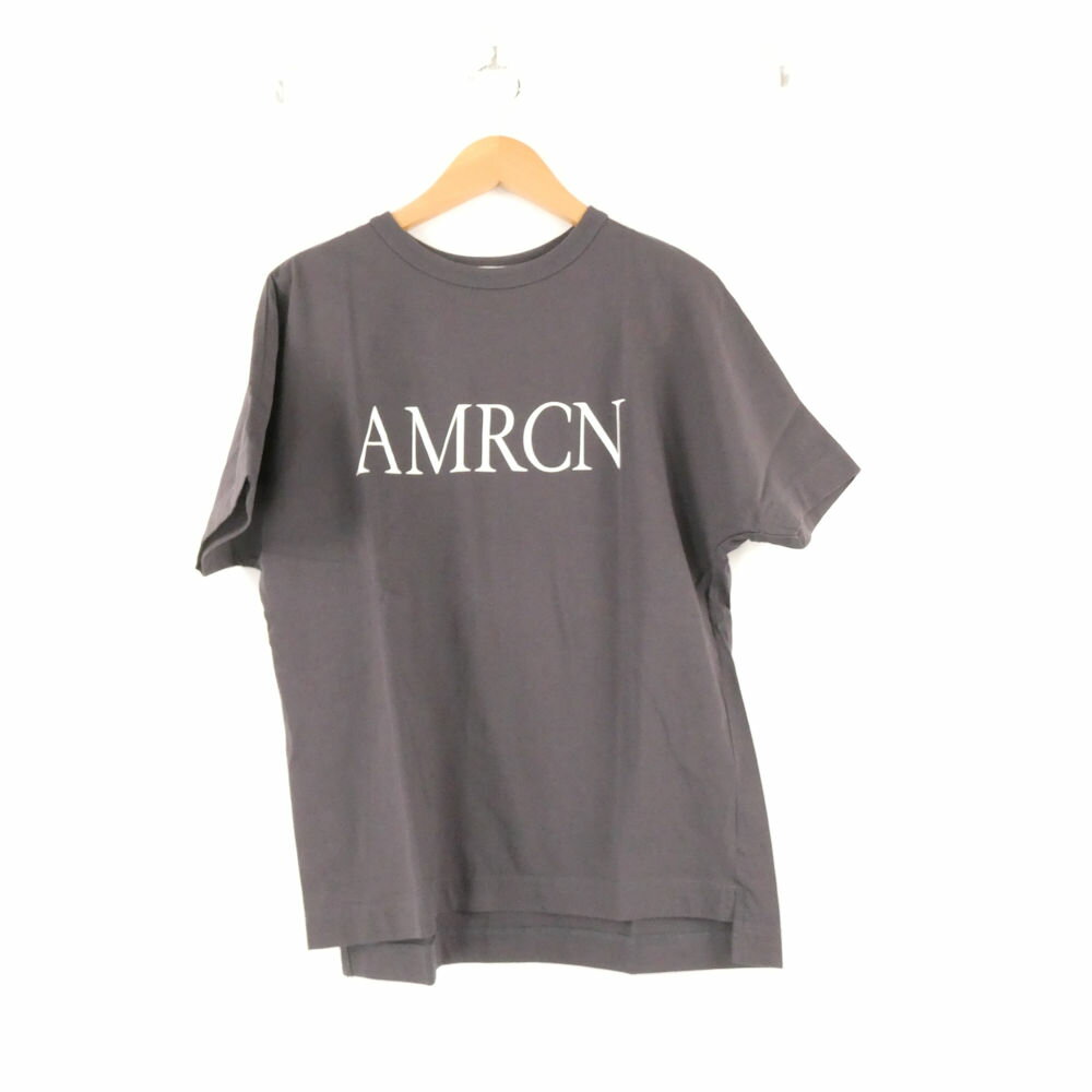 樂天商城 - Americana アメリカーナ Tシャツ FREE コットン100% 半袖 AMRCN ロゴ サイドスリット トップス レディース AU4413A5 【中古】