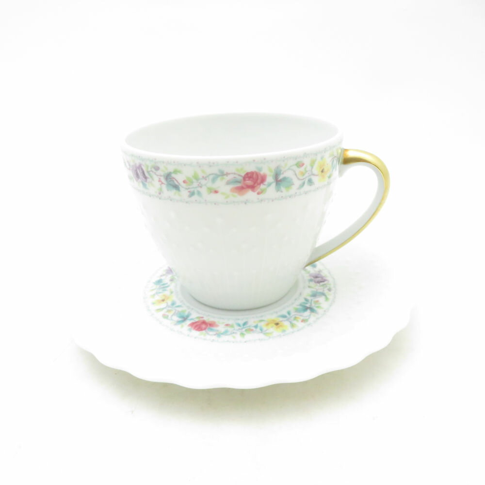 樂天商城 - GeorgerBoyer ジョルジュボワイエ ペルサーン コーヒーカップ＆ソーサー 花柄 金彩 リモージュ テーブルウェア SU14134K1 【中古】