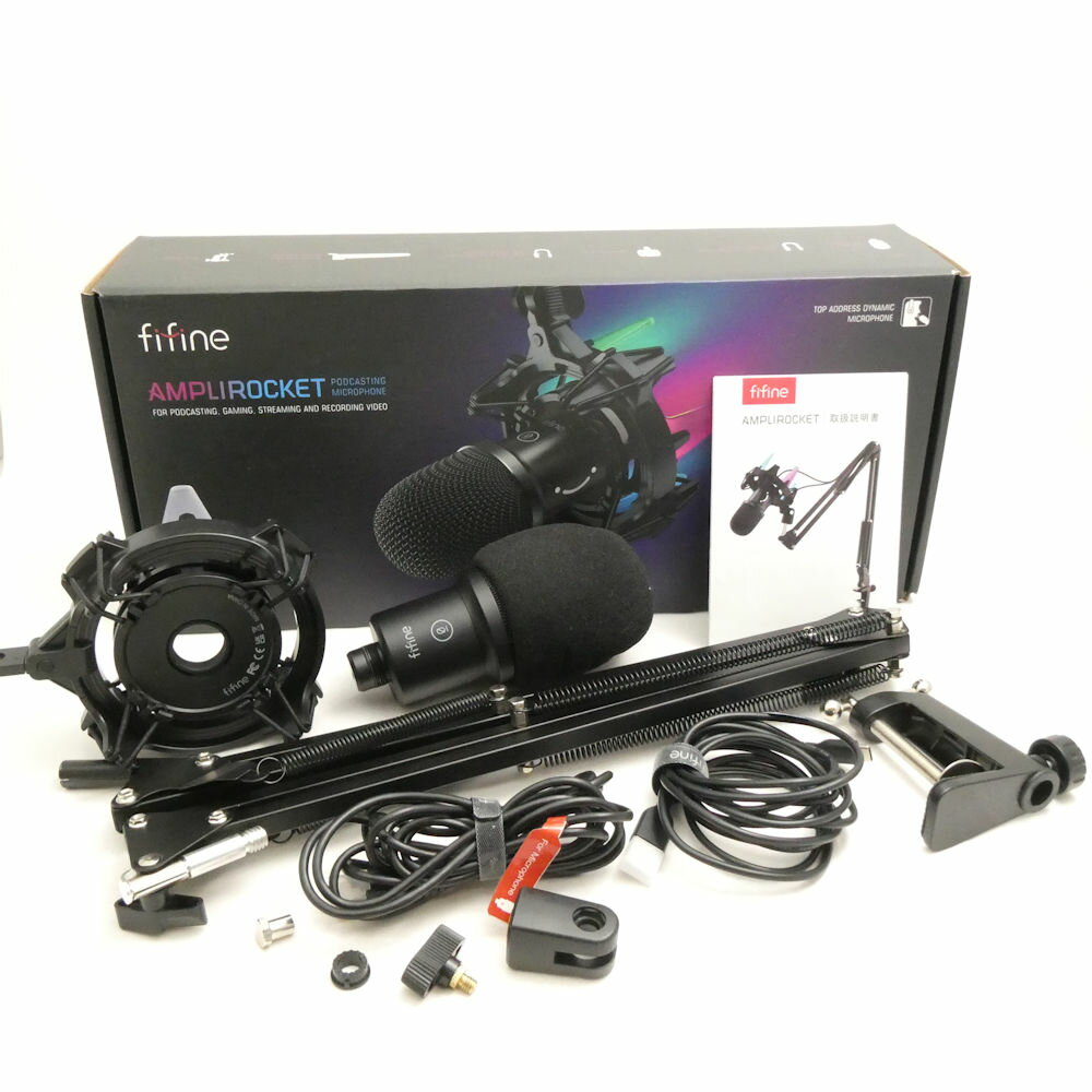 Rakuten - 美品 FIFINE ファイファイン K651 AMPLIROCKET コンデンサーマイク 単一指向 USB PC周辺機器 ゲーム実況 配信 HU1832 【中古】