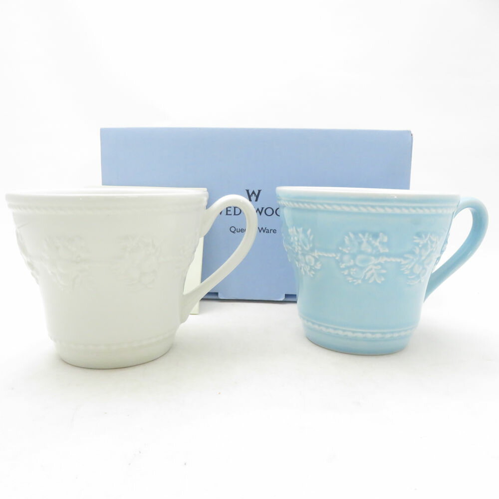 Rakuten - 未使用 WEDGWOOD ウェッジウッド フェスティビティブルー フェスティビティアイボリー マグカップ 2点 ペア SM5175V2 【中古】