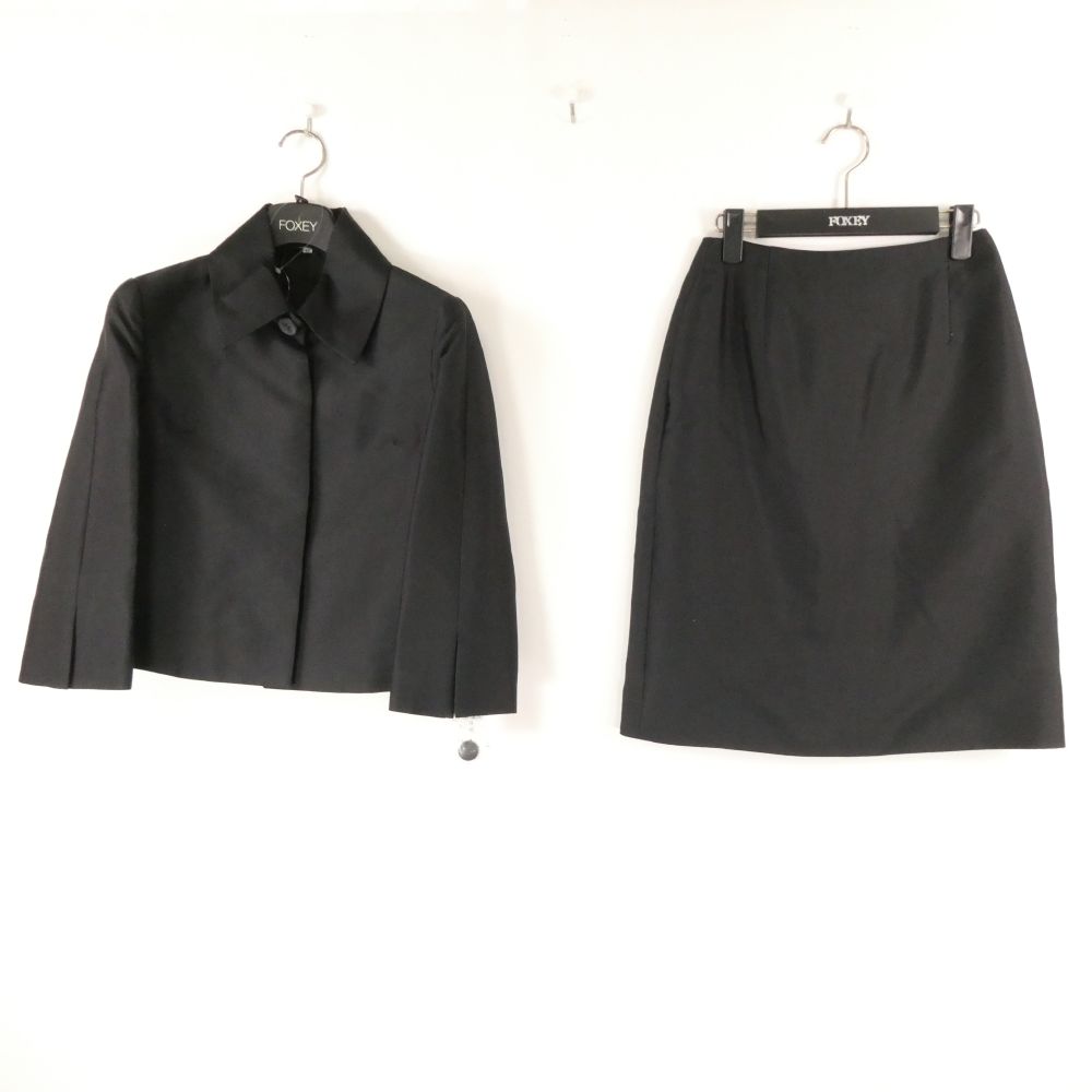 Rakuten - 美品FOXEYBOUTIQUEフォクシー15187セットアップ1点40M相当絹他セット膝丈ジャケットレディースAD1867B24【中古】