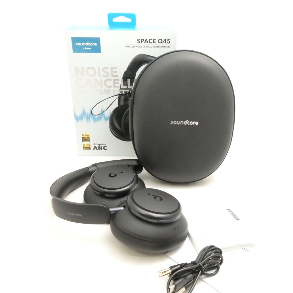 Rakuten - 美品SoundcoreサウンドコアSPACEQ45ワイヤレスヘッドホン1点ノイズキャンセリング線ヘッドフォンHO688【中古】