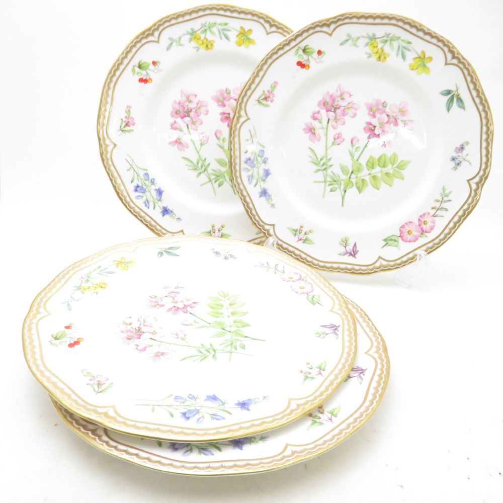 Rakuten - ROYAL WORCESTER ロイヤルウースター サンドリンガム 大皿 4枚 27cmプレートセット ディナー 金彩 花 英国 SU14174B2 【中古】