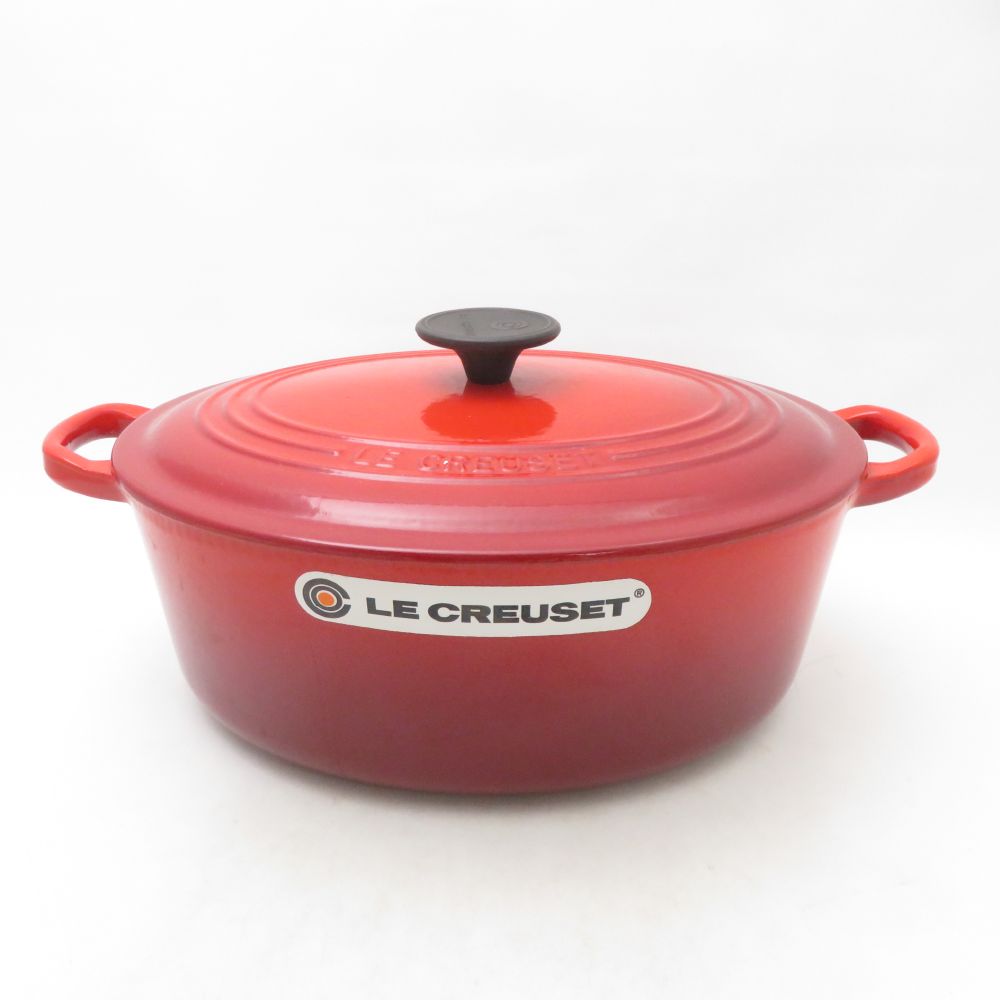 美品 Le Creuset ルクルーゼ ココットオーバル 両手鍋 鋳物ホーロー 27cm 料理 調理 ...