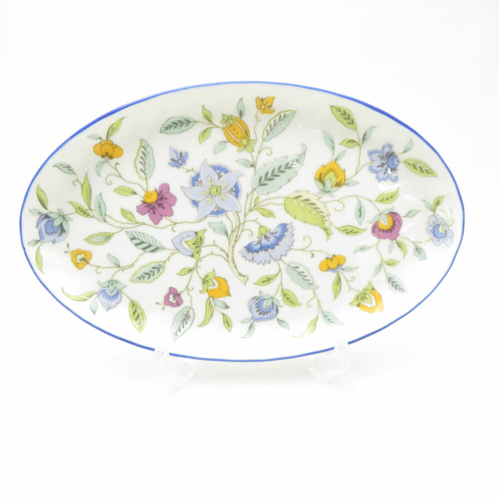 美品 MINTON ミントン ハドンホール ハドンホールブルー 中皿 オーバル皿 3枚 セット 20cm 21cm プレート SM5206D2 【中古】