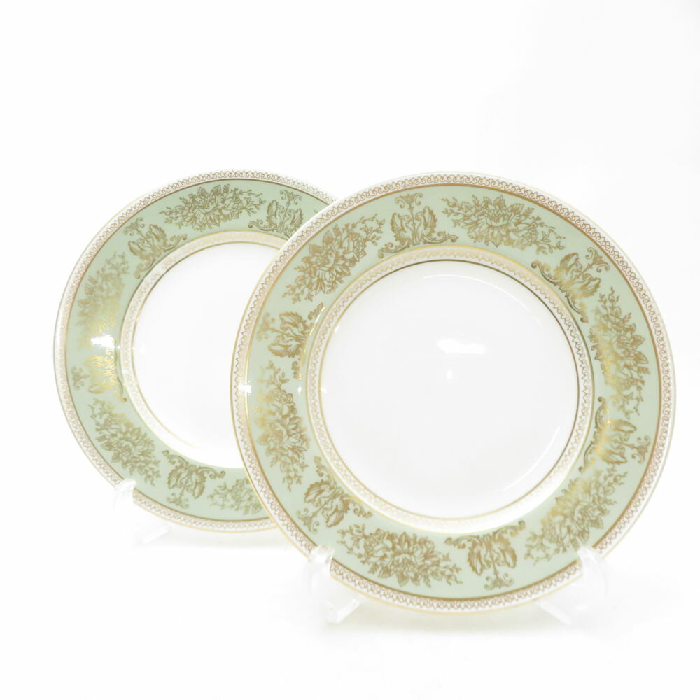 樂天商城 - WEDGWOOD ウェッジウッド コロンビアセージグリーン 中皿 2枚 20cmプレート SO3919E1 【中古】