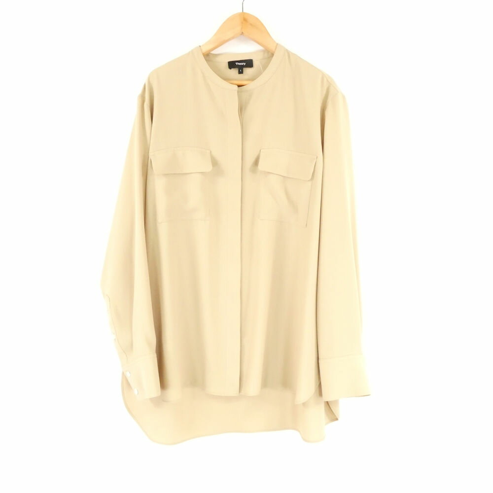 Rakuten - 美品 Theory セオリー ブラウス L ポリエステル100％ 長袖 ノーカラー シャツ レディース AM8837A23 【中古】