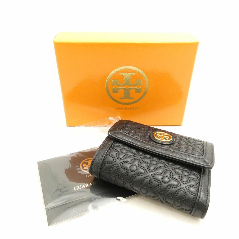 Rakuten - 美品 TORY BURCH トリーバーチ 財布 三つ折り ミニ キルティング ロゴ レディース AD1890 【中古】