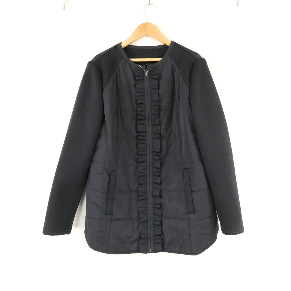 美品 Leilian レリアン ノーカラージャケット 9 ポリエステル カーディガン…