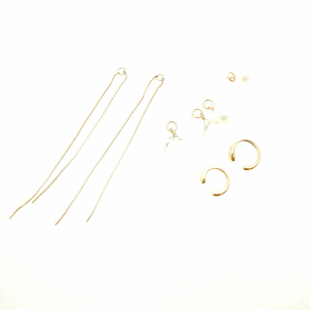 樂天商城 - 美品 ete エテ イヤーカフ 1式 925 ストーン 淡水パール チェーン 両耳 レディース AO4196 【中古】