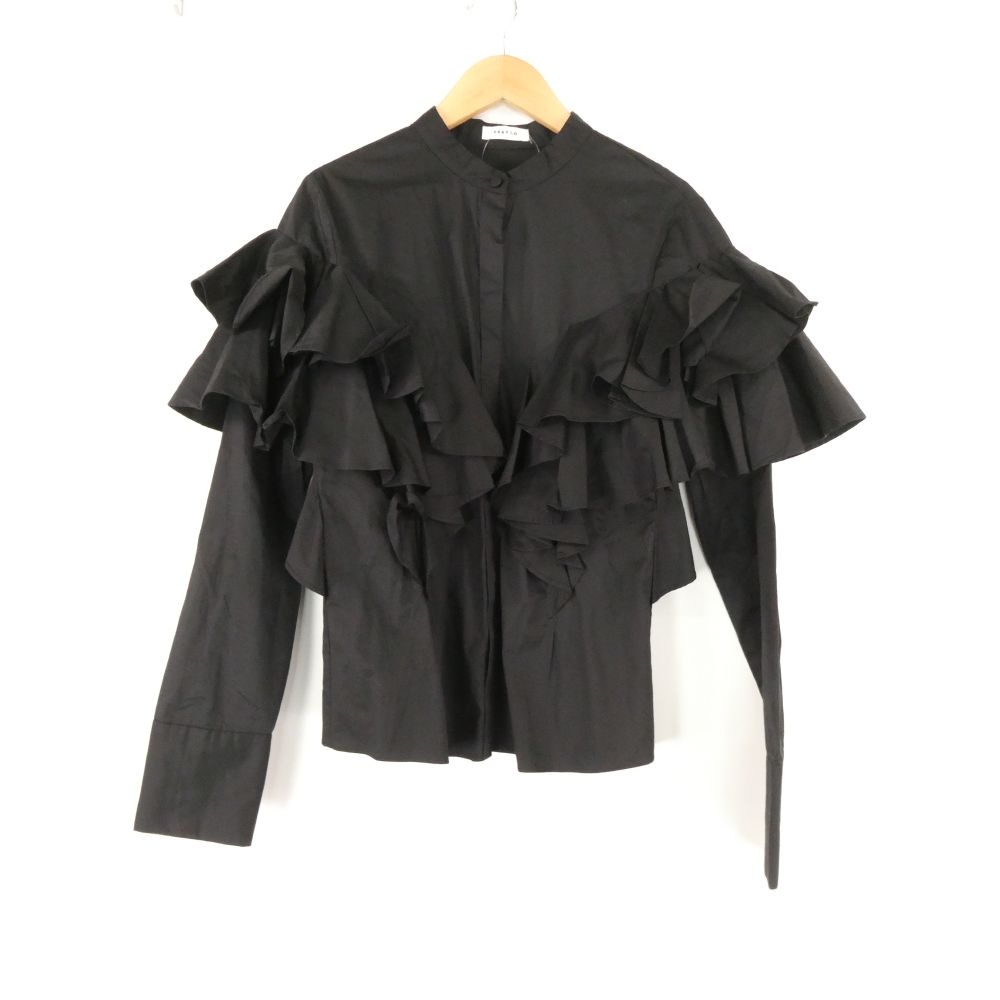 Rakuten - 美品 FRAY I.D フレイアイディー FWFB214253 ラッフルフリルブラウス 0 コットン 他 長袖 レディース AM8766A16 【中古】