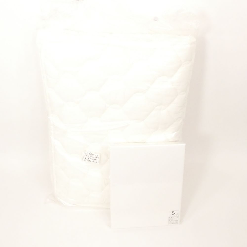 乐天商城 - 未使用 Simmons シモンズ ベッドパッド シーツ 2点 S パッド100×195cm ポリエステル コットン シングル 2点パック AN3396A96 【中古】