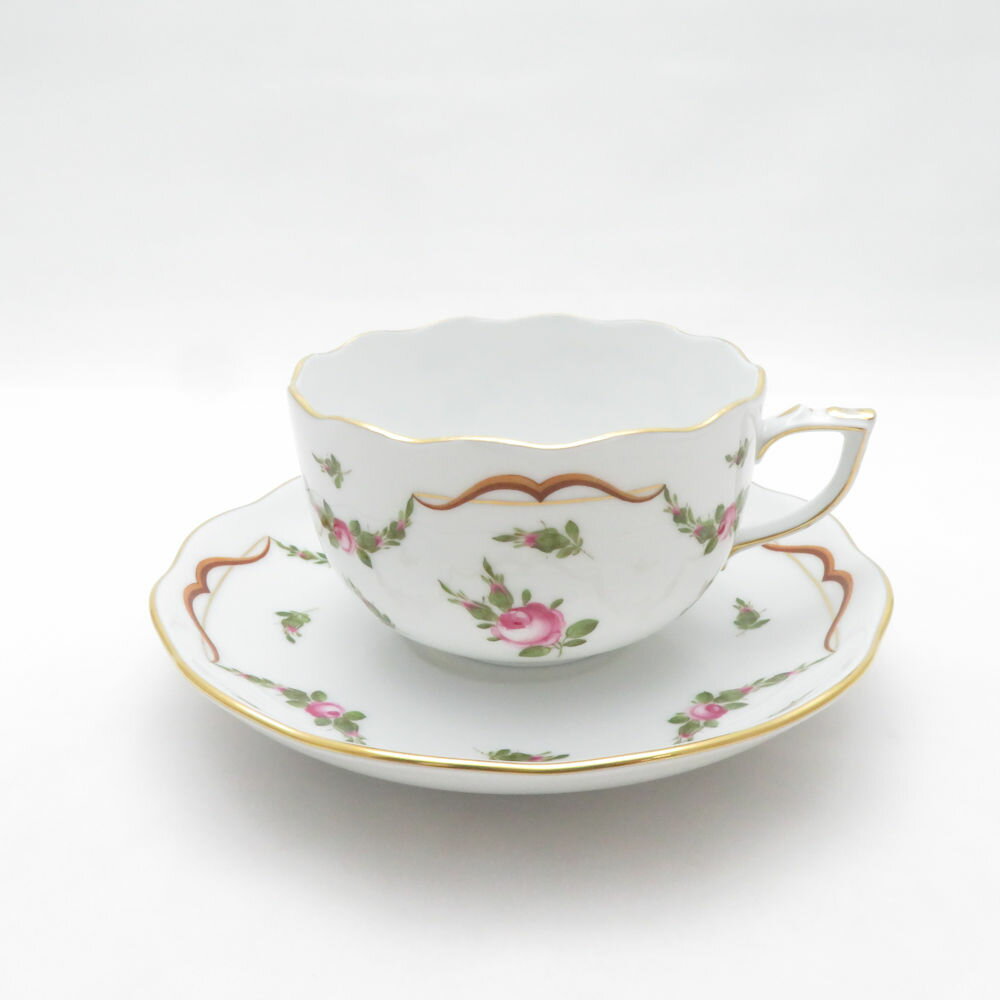 樂天商城 - 美品 Herend ヘレンド ディアナのバラ ティーカップ＆ソーサー 薔薇 SM5325J2 【中古】