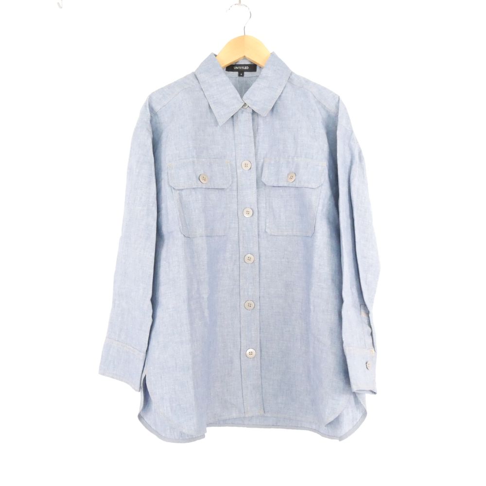 Rakuten - 未使用 UNTITLED アンタイトル 153-88407 ヘンプシャンブレー オーバーシャツ XS ヘンプ他 長袖 091 レディース AO4211A65 【中古】