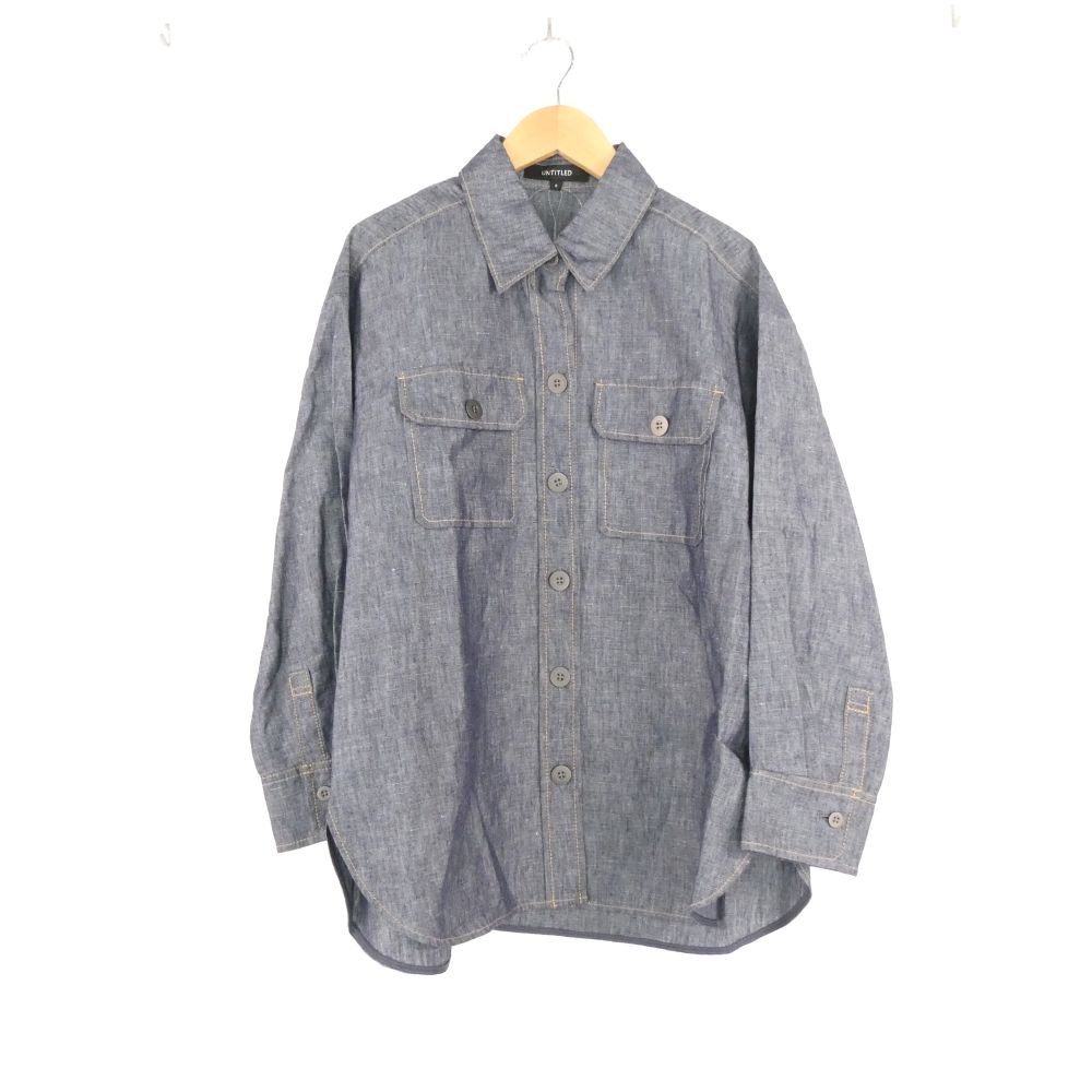 Rakuten - 未使用 UNTITLED アンタイトル 153-88407 ヘンプシャンブレー オーバーシャツ XS ヘンプ他 長袖 094 レディース AO4212A65 【中古】